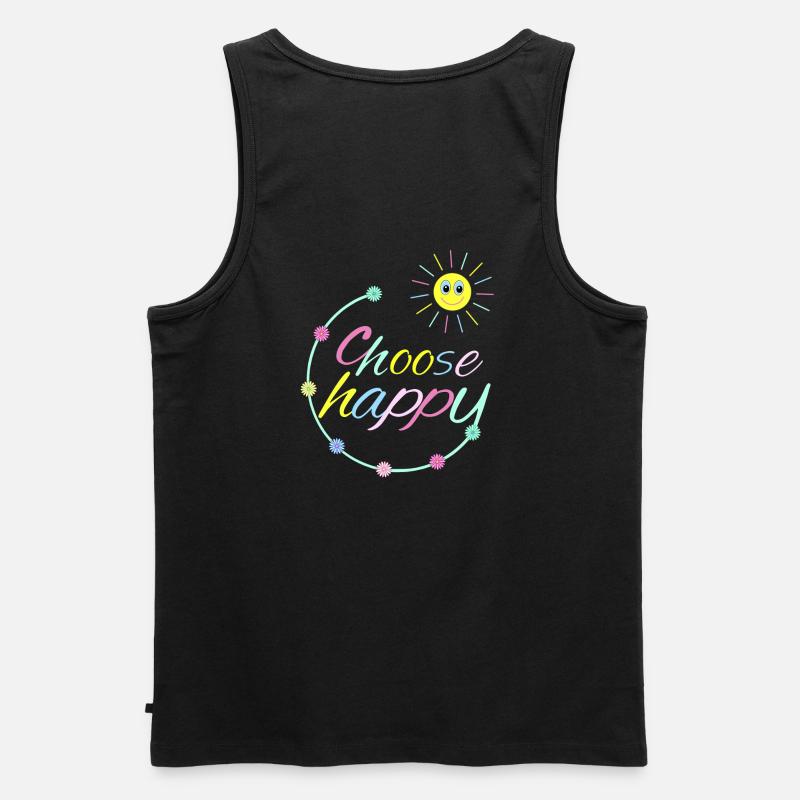 Choose Happy - Männer Premium Bio Tank Top - Schwarz