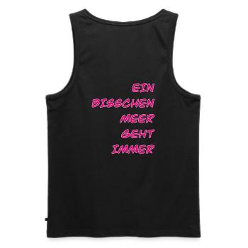 Meerliebe Spruch Schriftzug - Männer Premium Bio Tank Top - Schwarz - Hinten - AI Model Male 178 light (178cm)