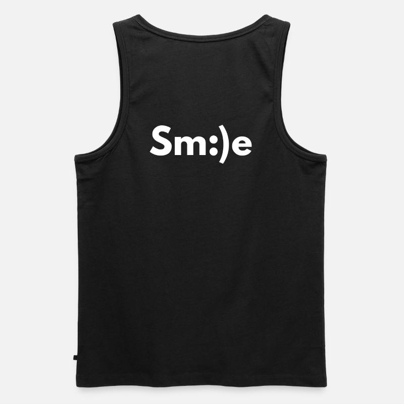 Lächeln, lächeln, lächeln - Männer Premium Bio Tank Top - Schwarz