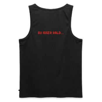 Su isser hald - Männer Premium Bio Tank Top - Schwarz - Hinten - AI Model Male 178 light (178cm)