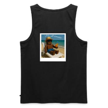 Me all summer - Chill Mode - Männer Premium Bio Tank Top - Schwarz - Hinten - AI Model Male 178 light (178cm)