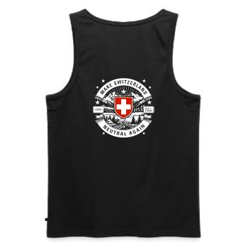 make Switzerland neutral again - Männer Premium Bio Tank Top - Schwarz - Hinten - AI Model Male 178 light (178cm)