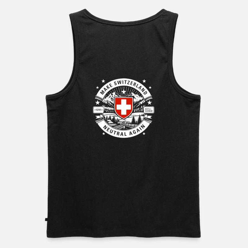 make Switzerland neutral again - Männer Premium Bio Tank Top - Schwarz