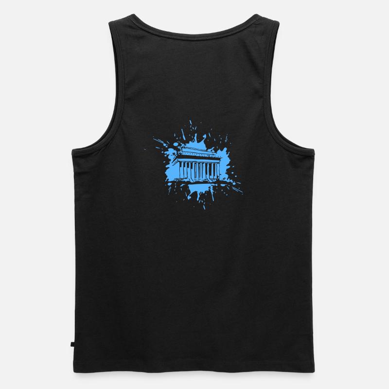 Acropolis in a Splash (Vectorgraphic) - Männer Premium Bio Tank Top - Schwarz