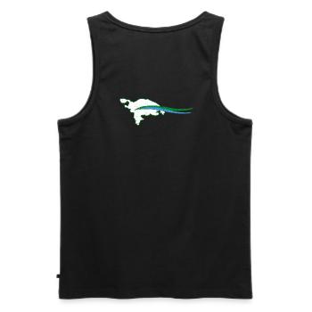 Thurgau Kanton Umriss mit Welle - Männer Premium Bio Tank Top - Schwarz - Hinten - AI Model Male 178 light (178cm)