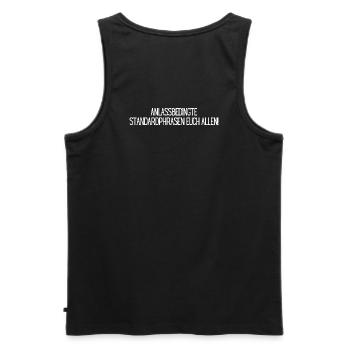 Standardphrasen für Feiertage - Männer Premium Bio Tank Top - Schwarz - Hinten - AI Model Male 178 light (178cm)