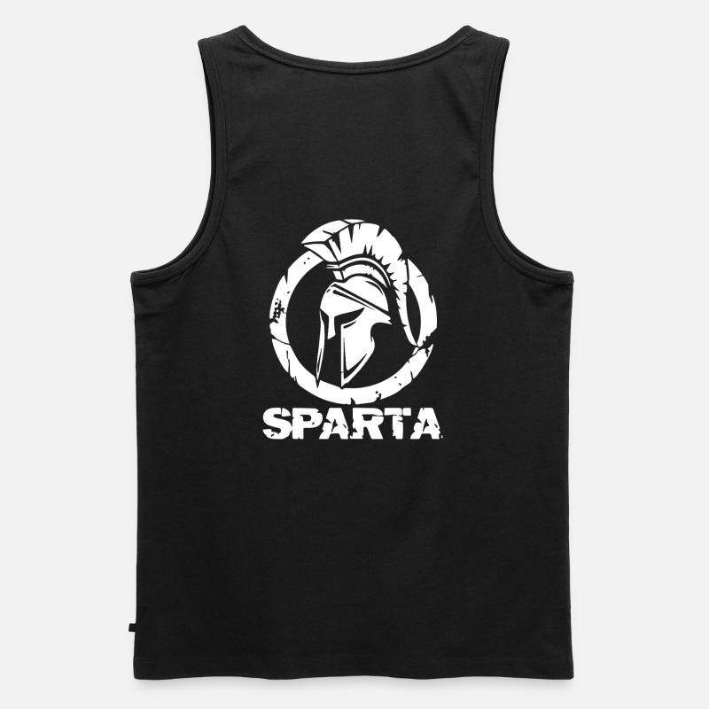Sparta Helmsilhouette - Männer Premium Bio Tank Top - Schwarz