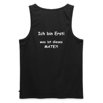 Erstisperuch "was Mate" Student Geschenk Studenten - Männer Premium Bio Tank Top - Schwarz - Hinten - AI Model Male 178 light (178cm)