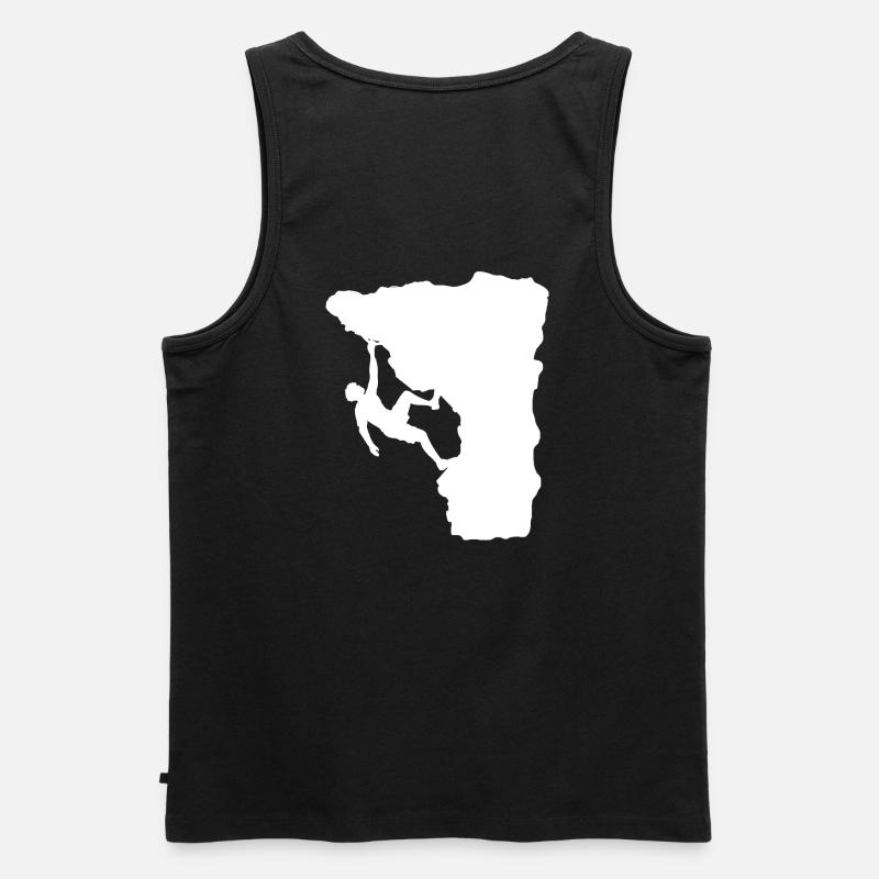 Climber on the ledge - Men's Premium Organic Tank Top - black