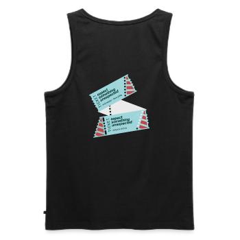 GODNEWS Everyday Tourist »Ticket« - Men's Premium Organic Tank Top - black - Back - AI Model Male 178 light (178cm)