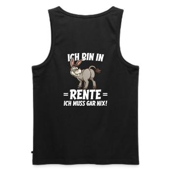 I'm Retired Humor Saying - Men's Premium Organic Tank Top - black - Back - AI Model Male 178 light (178cm)