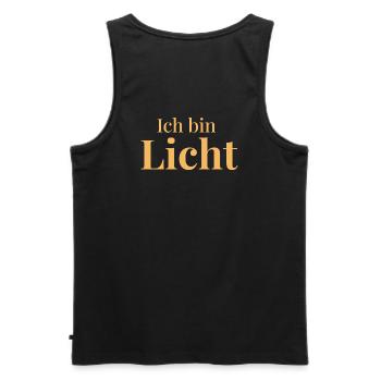 Ich bin Licht Shirt für Frauen und Männer - Männer Premium Bio Tank Top - Schwarz - Hinten - AI Model Male 178 light (178cm)