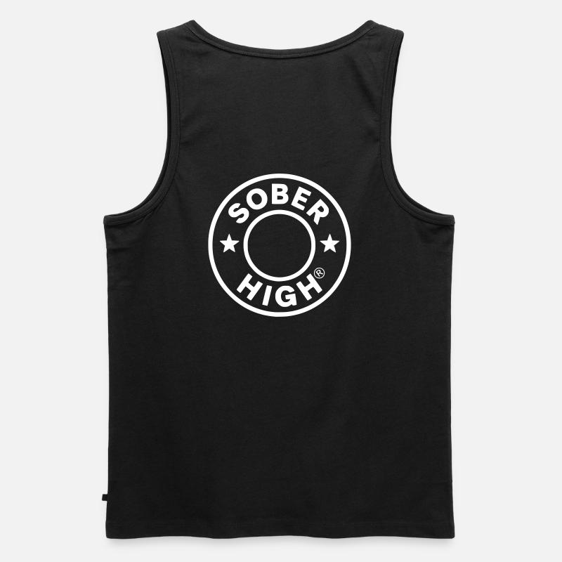 Live clean. Feel high. soberhigh. - Männer Premium Bio Tank Top - Schwarz