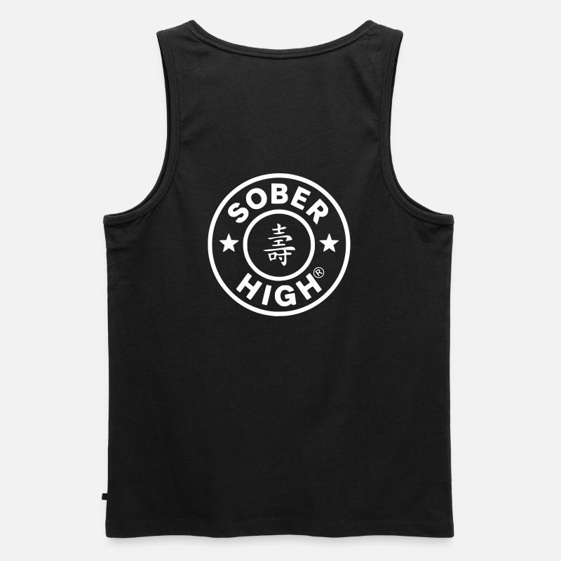 Vivre proprement. Sentir-vous défoncé. Soberhigh. - Débardeur bio Premium Homme - noir