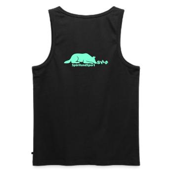SHS Logo aquamarin - Männer Premium Bio Tank Top - Schwarz - Hinten - AI Model Male 178 light (178cm)
