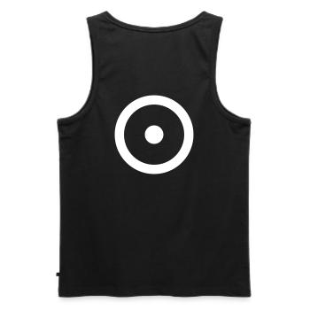 Joystick Minimal White - Men's Premium Organic Tank Top - black - Back - AI Model Male 178 light (178cm)