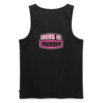 Vegan Statement - Männer Premium Bio Tank Top - Schwarz - Hinten - AI Model Male 178 light (178cm)