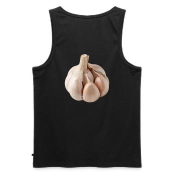 Ail Cuisine végane méditerranéenne - Débardeur bio Premium Homme - noir - Dos - AI Model Male 178 light (178cm)
