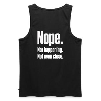Nein, das passiert nicht, neurodivergente PDA-Stolz - Männer Premium Bio Tank Top - Schwarz - Hinten - AI Model Male 178 light (178cm)