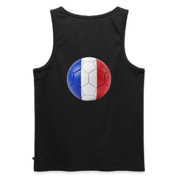 FLAGGE FRANKREICHS AUF EINEM FUSSBALL - Männer Premium Bio Tank Top - Schwarz - Hinten - AI Model Male 178 light (178cm)