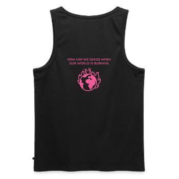 COMMENT DANSER ALORS QUE LE MONDE BRÛLE EN ROSE - Débardeur bio Premium Homme - noir - Dos - AI Model Male 178 light (178cm)