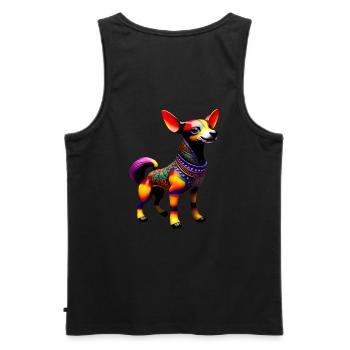 Chien Artiste Chiens Propriétaires de chiens Chien coloré - Débardeur bio Premium Homme - noir - Dos - AI Model Male 178 light (178cm)