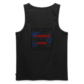 Cyclists please ring the bell - Men's Premium Organic Tank Top - black - Back - AI Model Male 178 light (178cm)