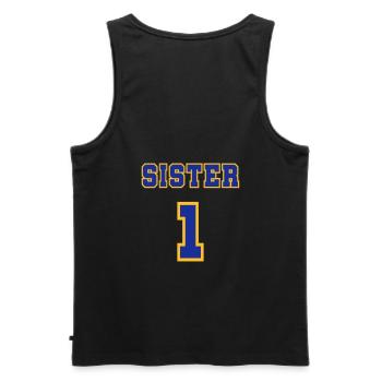Sister 1 - Men's Premium Organic Tank Top - black - Back - AI Model Male 178 light (178cm)
