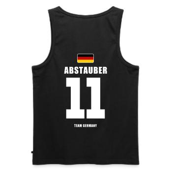 Deutschland Fussball Nr.11 Abstauber Fußball - Männer Premium Bio Tank Top - Schwarz - Hinten - AI Model Male 178 light (178cm)