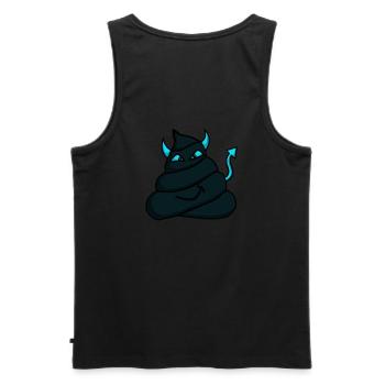 Devil-Heap-blue - Men's Premium Organic Tank Top - black - Back - AI Model Male 178 light (178cm)