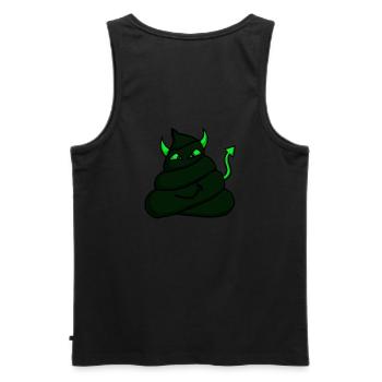 Devil-Heap-Green - Men's Premium Organic Tank Top - black - Back - AI Model Male 178 light (178cm)