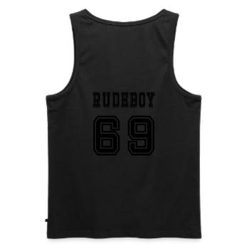 Rudeboy 69 - Débardeur bio Premium Homme - noir - Dos - AI Model Male 178 light (178cm)