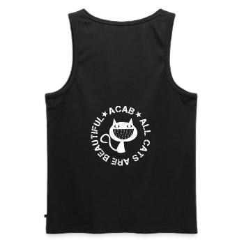 All Cats Are Beautiful - Männer Premium Bio Tank Top - Schwarz - Hinten - AI Model Male 178 light (178cm)