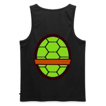 Schildkrötenpanzer - Männer Premium Bio Tank Top - Schwarz - Hinten - AI Model Male 178 light (178cm)