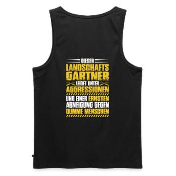 Landschaftsgärtner Gärtner Gartenbau Geschenk - Männer Premium Bio Tank Top - Schwarz - Hinten - AI Model Male 178 light (178cm)