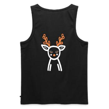 Mein Lieber , Natur, Kunst , Reh, Hirsch - Männer Premium Bio Tank Top - Schwarz - Hinten - AI Model Male 178 light (178cm)