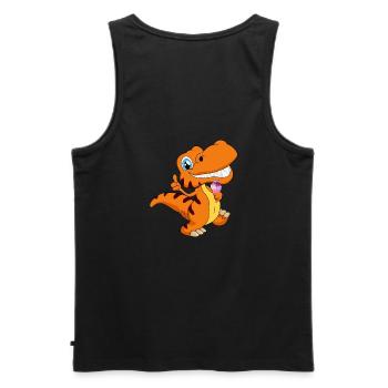 Tyrannosaurus Rex avec de la glace savoureuse - Débardeur bio Premium Homme - noir - Dos - AI Model Male 178 light (178cm)