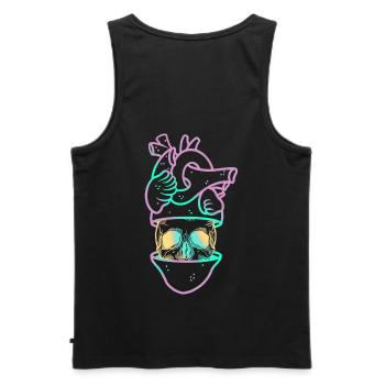 Heart Skull 3 mauve - Débardeur bio Premium Homme - noir - Dos - AI Model Male 178 light (178cm)