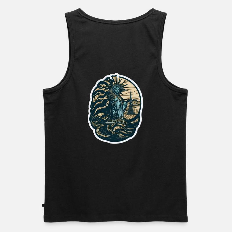 Transcendent Wave: Liberty Dance - Männer Premium Bio Tank Top - Schwarz