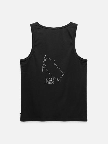 Sankt Peter-Ording Umriss weiss - Männer Premium Bio Tank Top - Schwarz