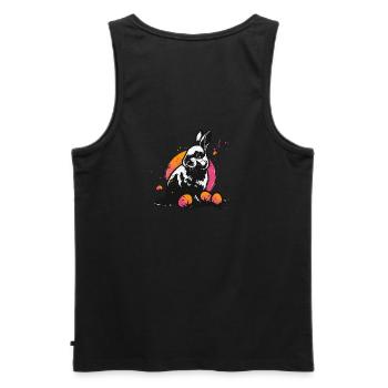 Hase in schwarz an Ostern - Männer Premium Bio Tank Top - Schwarz - Hinten - AI Model Male 178 light (178cm)