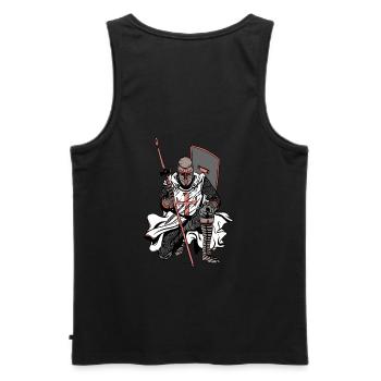 Kreuzritter, Tempelritter, Krieger crusader Ritter - Männer Premium Bio Tank Top - Schwarz - Hinten - AI Model Male 178 light (178cm)