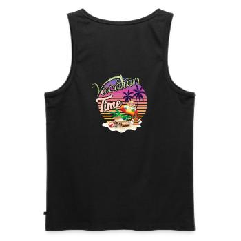 Casual Holiday Summer Motif - Men's Premium Organic Tank Top - black - Back - AI Model Male 178 light (178cm)
