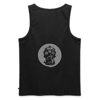 Gas Mask Spiral - Men's Premium Organic Tank Top - black - Back - AI Model Male 178 light (178cm)