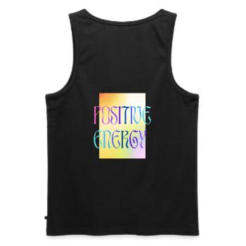 POSITIVE ENERGY - colourful - Männer Premium Bio Tank Top - Schwarz - Hinten - AI Model Male 178 light (178cm)