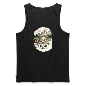 Find Your Trail | Hiking Design - Männer Premium Bio Tank Top - Schwarz - Hinten - AI Model Male 178 light (178cm)