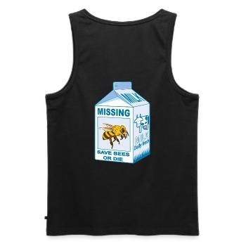 Vermisst: Bienen - Wo sind unsere Bienen? - Männer Premium Bio Tank Top - Schwarz - Hinten - AI Model Male 178 light (178cm)