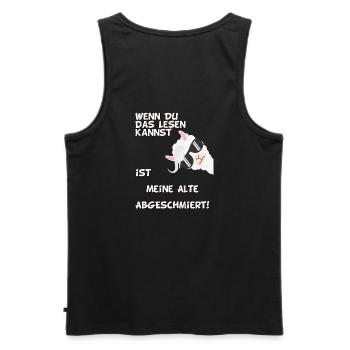 Lustiges Biker Motiv Wenn du das lesen kannst - Männer Premium Bio Tank Top - Schwarz - Hinten - AI Model Male 178 light (178cm)