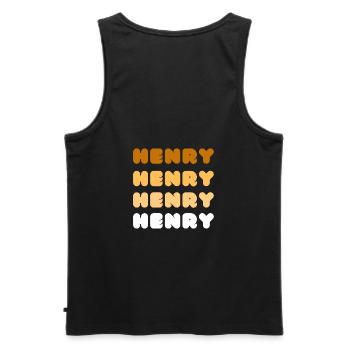 Henry Vorname - Männer Premium Bio Tank Top - Schwarz - Hinten - AI Model Male 178 light (178cm)