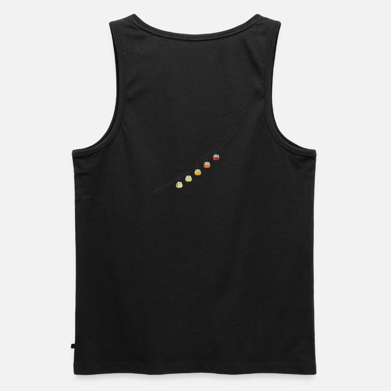 Gletscher-Seilbahn La Grave - Männer Premium Bio Tank Top - Schwarz